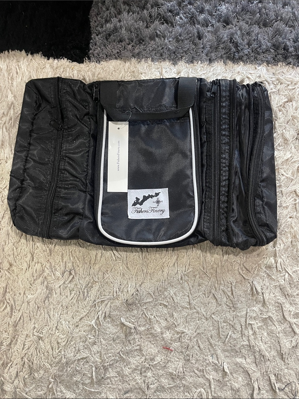 FisherFinery Black Men's Toiletry Dopp Kit